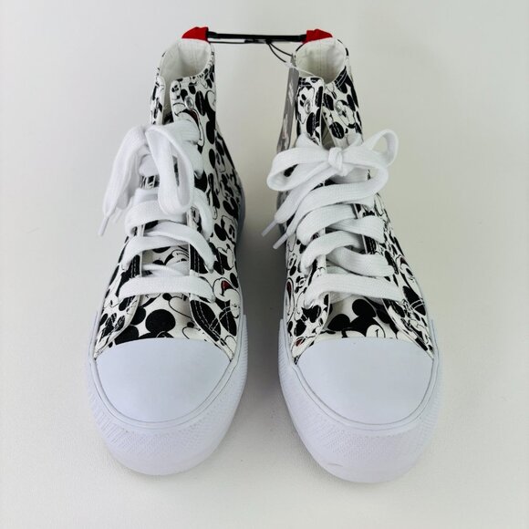 Disney Women's Mickey Mouse High-Top Lace-Up Sneakers Sz 10 Black white NWT - Picture 3 of 8